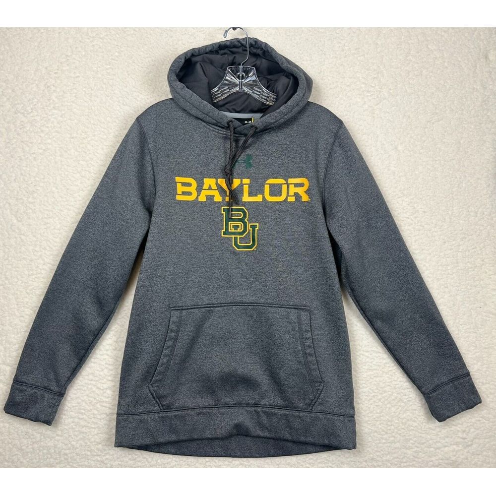 Baylor University Hoodie Size Small Under Armour Coldgear Grey College Football